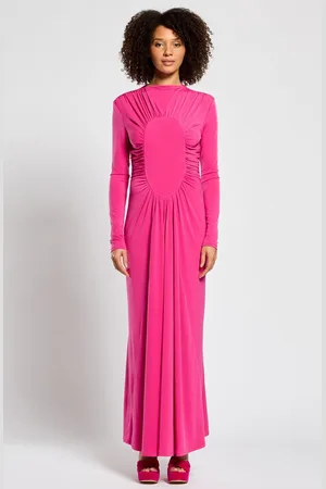 DASKA Chara Maxi Dress With Long Sleeves And Ruched Detail S