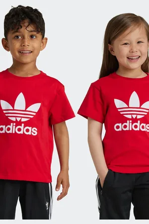 adidas Girls Kids 100% Cotton Adicolor Trefoil T-Shirt