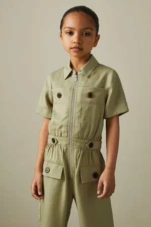 Reiss Girls Khaki Olivia 9-13 yrs Utility Style Jumpsuit
