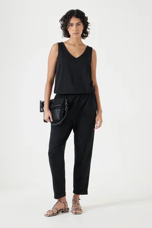Hush Puppies Black Cropped Jersey Jumpsuit XL