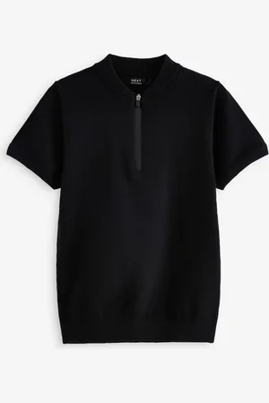 Next Boys 100% Cotton Knitted Quarter Zip Polo Shirt (3-16yrs)