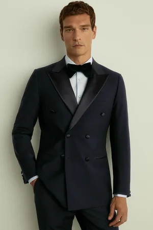 Reiss Mens Navy Poker Db Double Breasted Tuxedo Slim Fit Jacket
