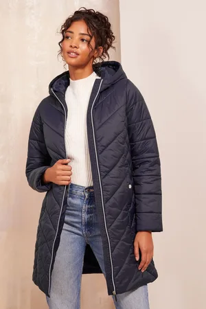 Friends Like These Womens Navy Mid Length Quilted Jacket