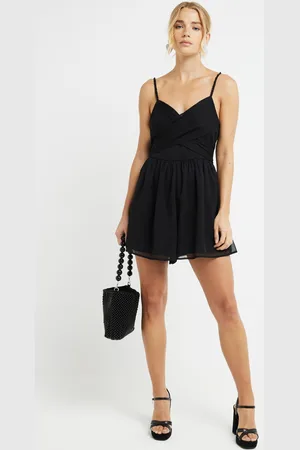 River Island Womens Tie Back Chiffon Playsuit