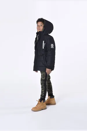 Timberland Boys Hooded Logo Parka Coat