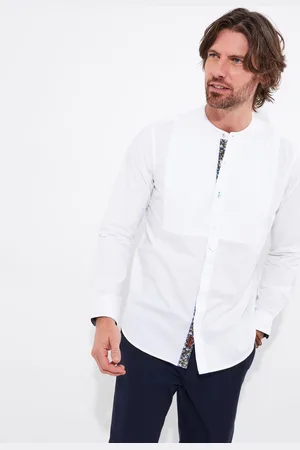 Joe Browns Pintuck Grandad Collar Long Sleeve 100% Cotton Shirt M