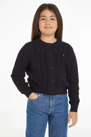 Tommy Hilfiger Girls Regular Fit Essential Cable Cardigan