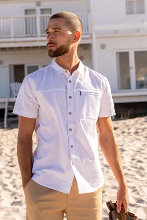 Mountain Warehouse Mens Coconut Slub Texture Short Sleeve 100% Cotton Shirt XXL