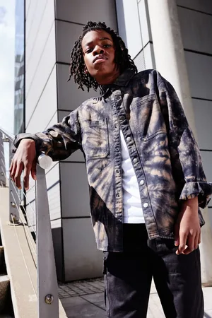 Next Boys Black/ Tiedye Printed Overshirt (3-16yrs)
