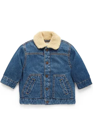 Purebaby Boys Denim 100% Cotton Sherpa Jacket