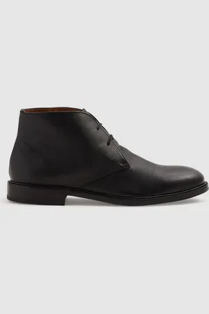 Reiss Mens Cooper Grained Leather Chukka Boots