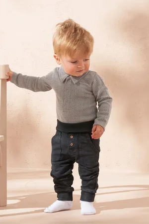 Angel & Rocket Boys Herringbone Bodysuit And Jersey Joggers Set