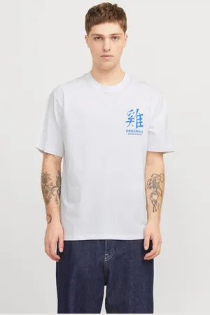 JACK & JONES White Graphic Back Print 100% Cotton T-Shirt XL