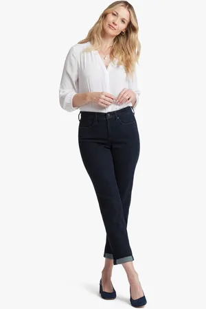 NYDJ Womens Margot Girlfriend Jeans With Roll Cuffs
