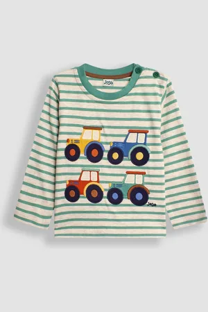 JoJo Maman Bébé Boys Tractor Appliqué Top
