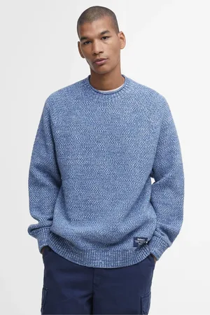 Barbour Blue Staithes Relaxed Fit Textured Crew Neck Jumper XL