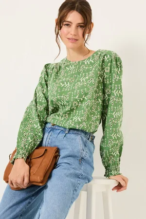 Fat Face Womens FatFace Light Jili 100% Cotton Embroidered Blouse