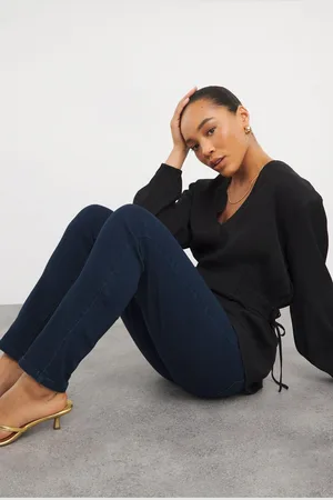 Simply Be Blue High Waisted Super Stretch Slim Jeans AU 22 R