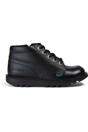 Kickers Boys Junior Hi Zip Leather Shoes