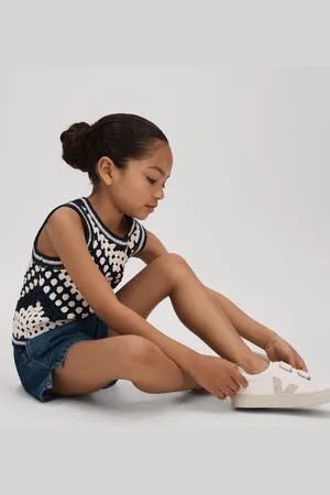 Reiss Girls Ivory Sabrina 9-13 yrs Crochet Cotton Crew Neck Vest