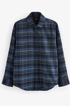 Next Boys Navy Check Single Oxford Shirt (3-16yrs)