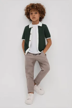 Reiss Boys /Optic White Misto 3-9 yrs Cotton Blend Open Stitch Shirt