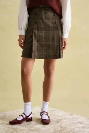 Joules Womens Maize Check Skirt