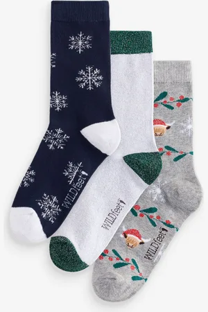 Wild Feet Womens Christmas Tree Crew Socks 3 Pack