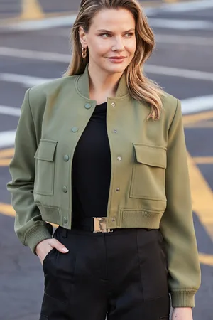 Sosandar Womens Utility Bomber Jacket