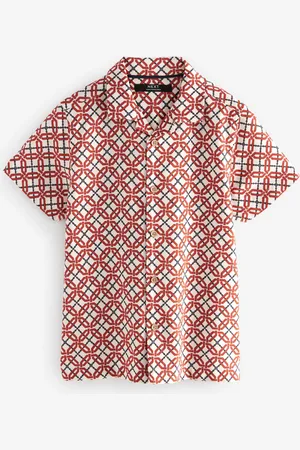 Next Boys Granite Tile chain print Short Sleeve Printed Shirt (3-16yrs)