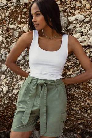Threadbare Womens 100% Cotton Belted Cargo Shorts