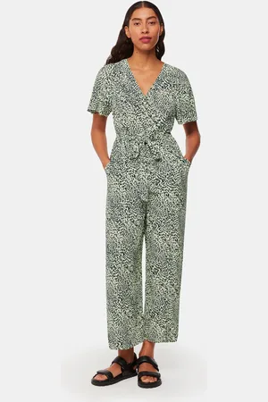 Whistles Womens Diagonal Leopard Print Jumpsuit