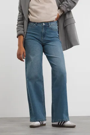 Simply Be Womens Light 24/7 Wide Leg Denim Jeans