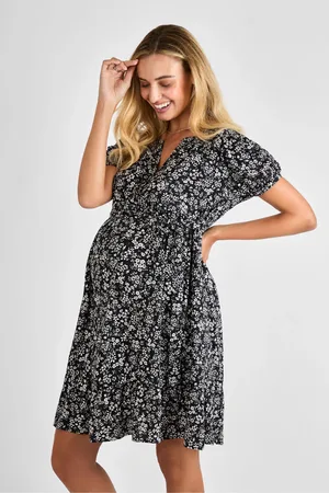 JoJo Maman Bébé Floral Maternity Button Mini Dress With Tie M