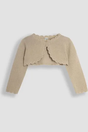 JoJo Maman Bébé Girls Lace Knit Bolero Cardigan