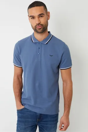 Threadbare Herringbone Tipping Cotton Pique Polo Shirt XL