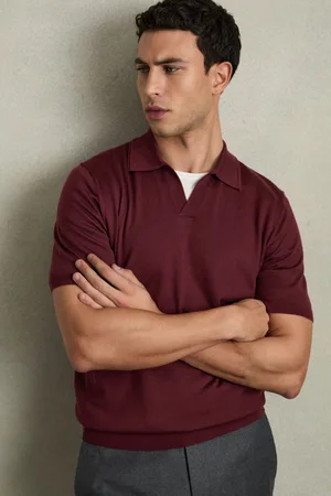 Reiss Duchie Merino Wool Open Collar Polo Shirt XL