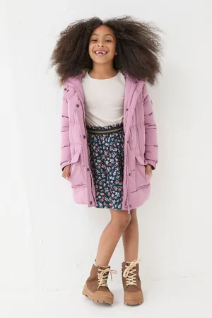 Fat Face Girls FatFace Lily Dusky Longline Padded Coat