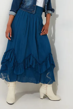 Joe Browns Womens Shirred Waist Lace Godet Cutabout Maxi Skirt