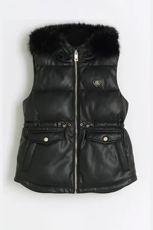 River Island Girls Faux Leather Gilet