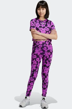 adidas Girls Kids Train Essentials Seasonal Printed High Waisted 7/8 Training Leggings