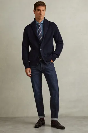 Reiss Mens Indigo Wash Picton Cotton-Stretch Slim-Fit Jeans