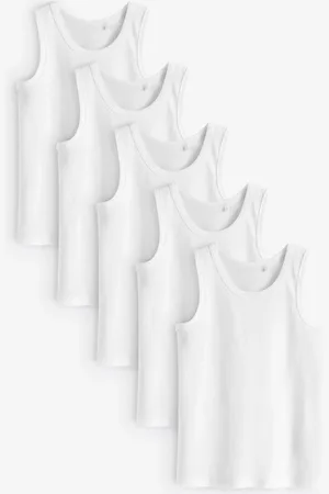 Next Boys Organic Cotton Vests 5 Pack (1.5-16yrs)