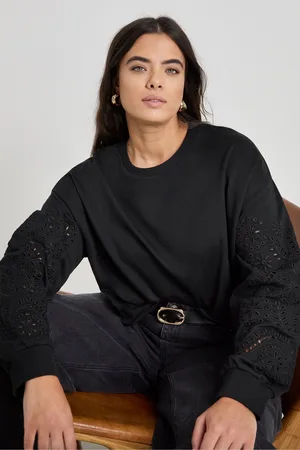 Simply Be Black Cut Work Sweatshirt AU 14