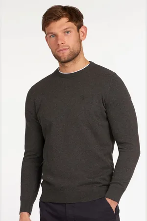 Barbour Charcoal Mens 100% Cotton Pima Crew Neck Jumper XL