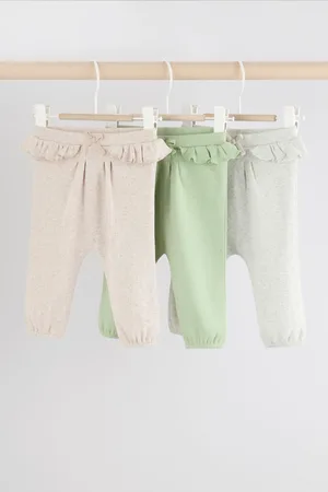 Next Girls Sage Pointelle 3 Pack Baby Leggings