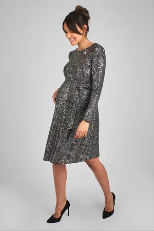 JoJo Maman Bébé Sequin Shift High Neck Maternity Mini Dress S