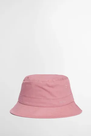Barbour Pink International Olivia Logo Bucket 100% Cotton Hat S