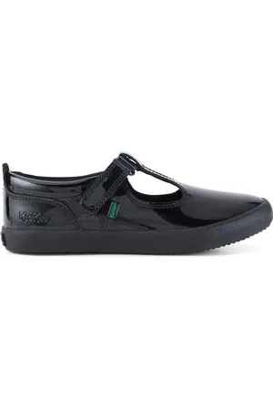 Kickers Girls Junior Kariko T-Bar Hook and Loop Patent Leather Shoes