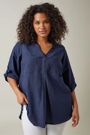 Evans Womens Linen Utility Top